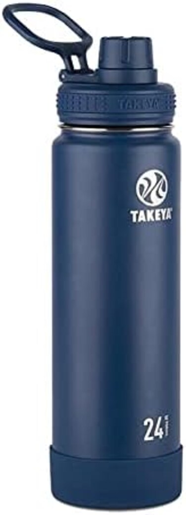 Takeya Actives Insulated Stainless Steel Water Bottle with Spout Lid 24 oz 51044_Midnight