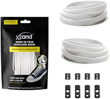 Xpand No Tie Shoelaces System with Elastic Laces - One Size Fits All Adult and Kids Shoes