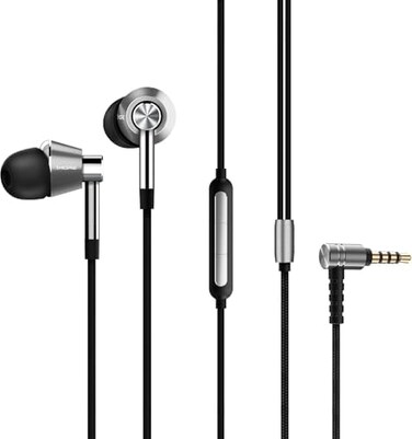 1MORE Triple Driver in-Ear Earphones Hi-Res Headphones with High Resolution, Bass Driven Sound, MEMS Mic, in-Line Remote, High Fidelity 3.5mm for Smartphones/PC/Tablet - Silver
