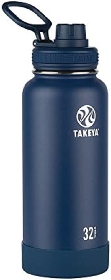 Takeya Actives Insulated Stainless Steel Water Bottle with Spout Lid 32 oz 51024_Midnight
