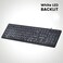بيريكس كيبورد USB سلكي باضاءة خلفية من بيريبورد-317، طباعة حروف كبيرة مع اضاءة LED بيضاء، تصميم انجليزي امريكي
