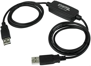 بلاجابل كيبل نقل USB 2.0، استخدام غير محدود، نقل البيانات بين جهازي كمبيوتر يعمل بنظام ويندوز، متوافق مع ويندوز 10 و8.1 و8 و7 وفيستا واكس بي وبرافورا ايزي كومبيوتر سينك متضمن