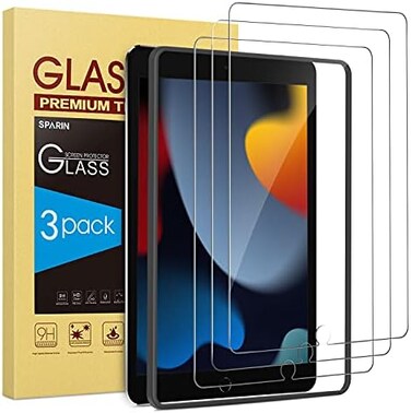 SPARIN Tempered Glass Compatible with iPad 8 2020, iPad 7 2019 (10.2 inches), Screen Protector Film for iPad 7th/8th Generation, iPad Air 3 and iPad Pro 10.5, [Pack of 3] (Easy Alignment Tool) (9H