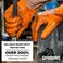 GLOVEWORKS HD Industrial Orange Nitrile Gloves with Raised Diamond Texture Grip, Box of 100, 8 Mil, Size XXLarge, Latex Free, Powder Free, Textured, Disposable, Food Safe, GWON49100BX