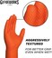 GLOVEWORKS HD Industrial Orange Nitrile Gloves with Raised Diamond Texture Grip, Box of 100, 8 Mil, Size Large, Latex Free, Powder Free, Textured, Disposable, Food Safe, GWON46100BX