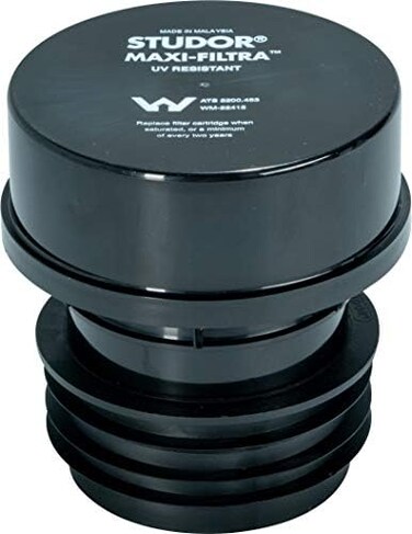 WELD-ON Studor 20297 Maxi-Filtra Septic Tank Drain Vent Two-Way Active Carbon Filter, 3- or 4-Inch Connection