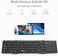 iClever Folding Wireless Keyboard with Sensitive Touch Pad, Pocket-Sized Tri-folding Bluetooth Keyboards with Portable Carry Pouch, Aluminum Alloy Base (Sync Up to 3 Devices), Dark Gray