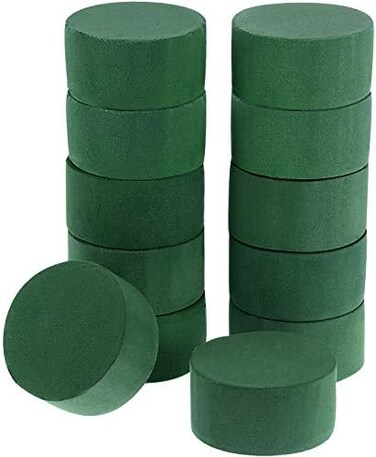 Maitys DIY Flower Arrangement Kit - 12 Packets Green Moss Round Floral Moss in a Unique Design Bowl, Wedding Path Flowers, Party Decoration (Flower Foam)