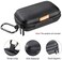 GLCON GLCON Rectangle Shaped Portable Protection Hard EVA Case,Mesh Inner Pocket,Zipper Enclosure Durable Exterior,Lightweight Universal Carrying Bag Wired/Bluetooth Headset Charger Change Purse (Blac