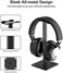 New bee Headphone Stand Headset Holder Earphone Stand with Aluminum Supporting Bar Flexible Headrest ABS Solid Base for All Headphones Size (Black)