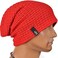 FORBUSITE Mens Slouchy Long Oversized Beanie Knit Cap for Summer Winter B08, Red, L