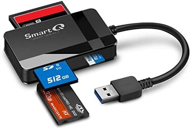 SmartQ C368 USB 3.0 SD Card Reader, Plug N Play, Apple and Windows Compatible, Powered by USB, Supports CF/SD/SDHC/SCXC/MMC/MMC Micro, etc.