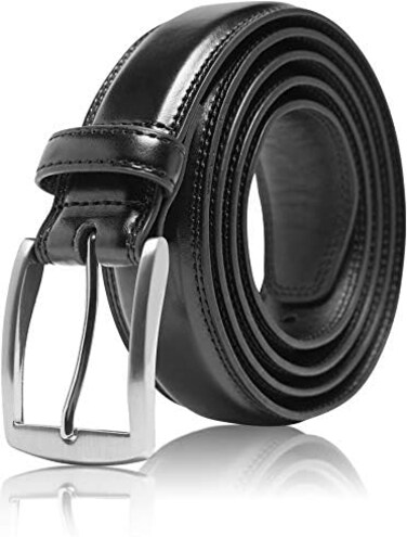 Access Denied Genuine Leather Dress Belts For Men - Mens Belt For Suits, Jeans, Uniform With Single Prong Buckle - Designed in the USA
