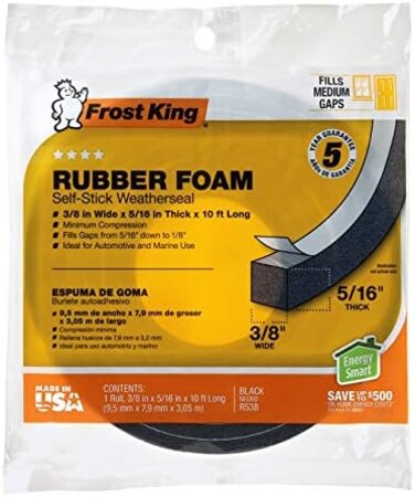 Frost King 3/8x5/16 BLacK Foam Tape