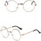 LOVEF Large Oversized Metal Frame Clear Lens Round Circle Vintage Eye Glasses 5.4 * 2inch