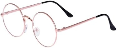 LOVEF Large Oversized Metal Frame Clear Lens Round Circle Vintage Eye Glasses 5.4 * 2inch