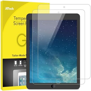 JETech Screen Protector for iPad (9.7-Inch, 2018/2017 Model, 6th/5th Generation), iPad Air 1, iPad Air 2, iPad Pro 9.7-Inch, Tempered Glass Film, 2-Pack