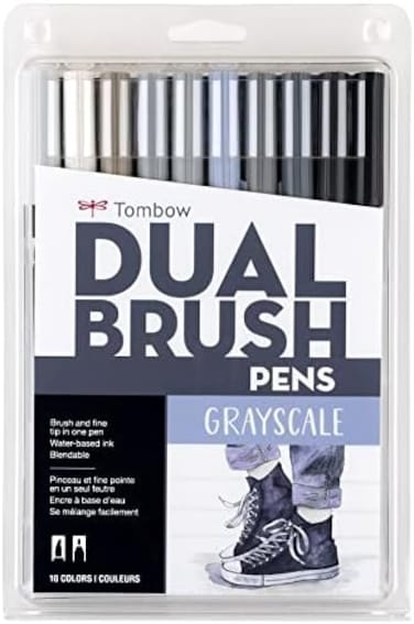 Tombow ABT DUAL BRSH SET 10/GRAY SCAL