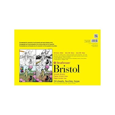 by 
		 Strathmore Strathmore 300 Series Bristol Paper Pad, Smooth, Tape Bound, 11x17 inches, 24 Sheets (100lb/270g) - Artist Paper for Adults and Students - Markers, Pen and Ink