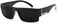 Locs Mens Flat Top Gangster Sunglasses Black Silver Frame 91026