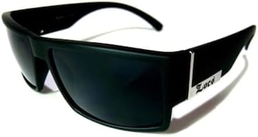 Locs Mens Flat Top Gangster Sunglasses Black Silver Frame 91026