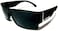Locs Mens Flat Top Gangster Sunglasses Black Silver Frame 91026