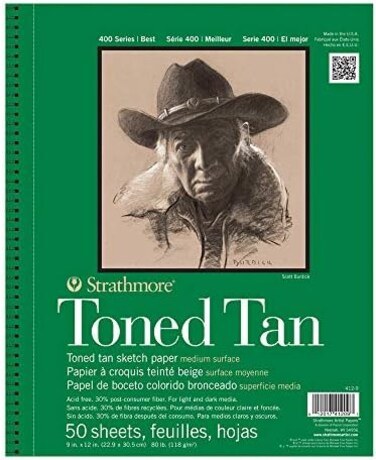 Strathmore 062412900 Toned Sketch Spiral Paper Pad, Multi-Colour, 9 X 12-Inch