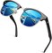 GQUEEN Classic Horn Rimmed Semi Rimless Polarized Sunglasses for Men Women GQO6