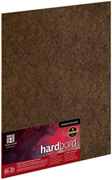 Ampersand Art Supply Hardboard Wood Painting Panel: Museum Series Hardbord, Brown, 16x20