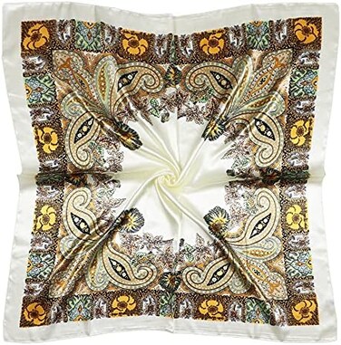 Vabovin 35" Women's Silk Like Scarf Large Square Satin Headscarf Fashion Pattern Hair scarves and wraps