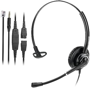 MAIRDI Cisco Headset Telephone Headset RJ9 with Noise Cancelling Microphone Jabra Compatible Plus Extra 3.5mm Connector