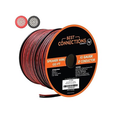 اوديوبايب 100 قدم مقياس 10 سي سي ايه احمر اسود مجدول 2 موصل مكبر صوت للسيارة والمنزل