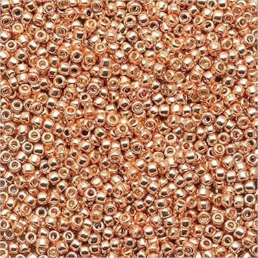 Toho Round Seed Beads 15/0 #PF551 - Permanent Finish Galvanized Rose Gold (8g)