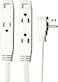Axis 3-Outlet Indoor Extension Cord with Flat-Profile Plug - 8-foot, White (45505)