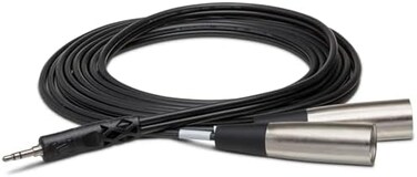 هوسا كابل صوت ستيريو 3.5 ملم TRS الى XLR3M مزدوج، بطول 3 متر، اسود، CYX-403M