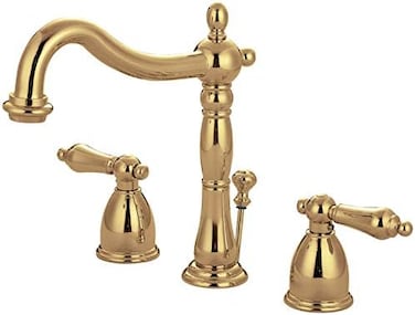 Kingston Brass KB1972AL Heritage Widespread Lavatory Faucet, Polished Brass,8-Inch Adjustable Center