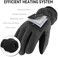 OZERO Winter Gloves Coldproof Snow Work Ski Glove - Deerskin Leather Palm &amp; Polar Fleece Back with Insulated Cotton - Windproof Water-Resistant Warm Hands in Cold Weather for Women Men - Gray(L)