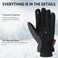 OZERO Winter Gloves Coldproof Snow Work Ski Glove - Deerskin Leather Palm &amp; Polar Fleece Back with Insulated Cotton - Windproof Water-Resistant Warm Hands in Cold Weather for Women Men - Gray(L)