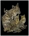 Royal &amp; Langnickel Gold Engraving Art A4 Size Fox and Cubs Designed Painting Set