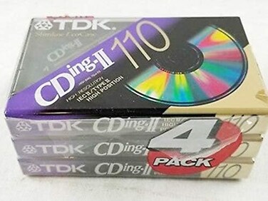 TDK Cd Power 110 Type Ii (Cro2) High Bias Blank Audio Cassette Tapes - Pack of 4