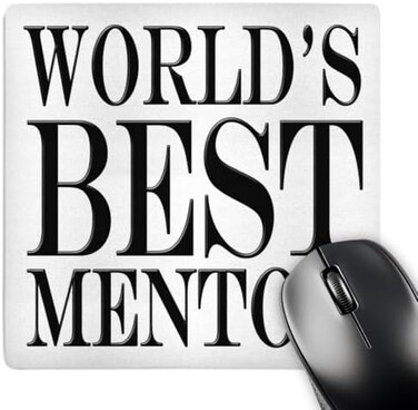 3dRose Worlds best mentor. Black. - Mouse Pad, 8 by 8 inches (mp_193636_1)