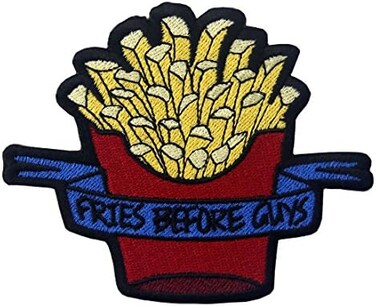 ZEGINs Fries Before Guys Chips Embroidered French Fries Badge Iron On Sew On Patches for Clothing