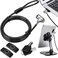 AboveTEK Universal Tablet Lock Security Cable, 2 Keys Durable Steel iPad Locking Kit w/Adhesive Anchors, Anti Theft Hardware Protection for iPhone Mobile Notebook Computer Monitor Mac Book Laptop
