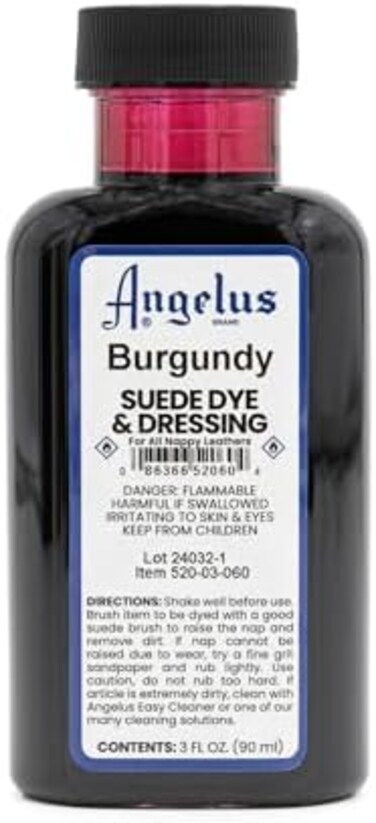 Angelus Suede Dye, 3 oz, Burgundy