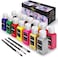 Magicfly Permanent Soft Fabric Paint Set for Clothes 14 Colors 60ML Textile T-Shirt Paints, No Heating Needed &amp; Washable Fabric Paints for Crafts, Canvas, T-Shirts, Jeans, Bags, with 3 Brushes