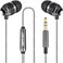 Betron B25 Earphones, Noise Isolating In-Ear Wired Headphones with Strong Bass, Tangle-Free Cord, Lightweight, Carry Case and Soft Earbud Tips, Black