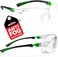 NoCry Safety Glasses with Clear Anti Fog Scratch Resistant Wrap-Around Lenses and No-Slip Grips, UV Protection. Adjustable, Black &amp; Green Frames
