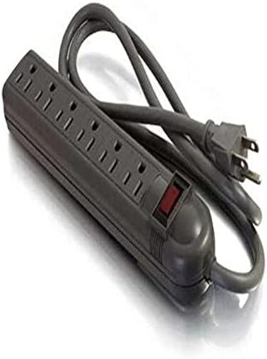 ❀29300 6-مخرج شريط كهرباء مع ضاغط صدرية ، أسود