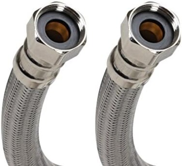 Fluidmaster B1H12 Water Heater Connector, Braided Stainless Steel - 3/4 F.I.P. Thread x 3/4 F.I.P. Thread, 12-Inch Length