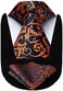 HISDERN Paisley Tie Handkerchief Woven Classic Men's Necktie &amp; Pocket Square Set